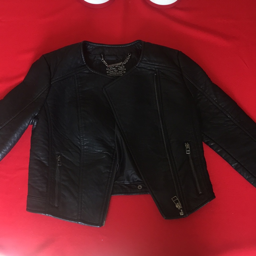 Black Pleather jacket NEVER BEEN WORN!!